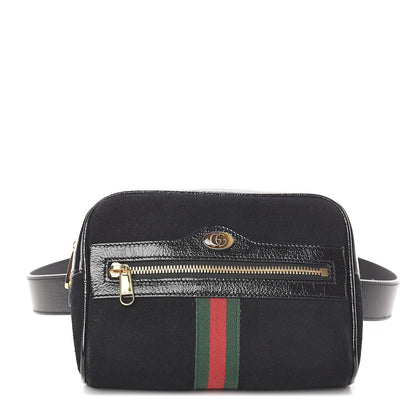 Gucci Suede Small Ophidia Belt Bag 85 34 Black 1 of 8