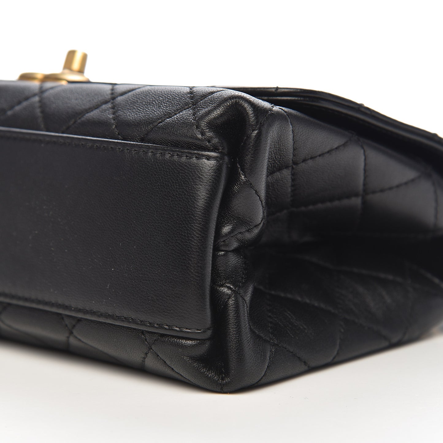 Lambskin Quilted La Parisienne Top Handle Flap Black