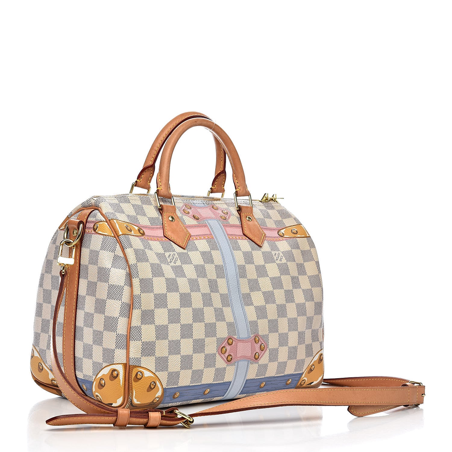 Louis Vuitton Damier Azur Summer Trunks Speedy Bandouliere 30 3 of 11