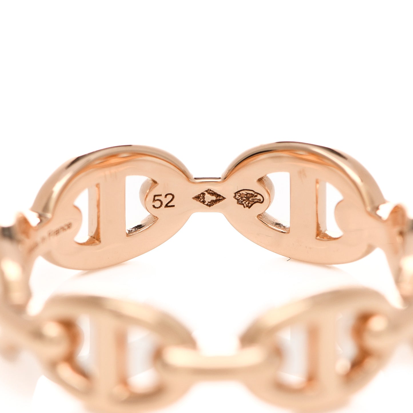 18K Rose Gold PM Chaine D'Ancre Enchainee Ring 52 6
