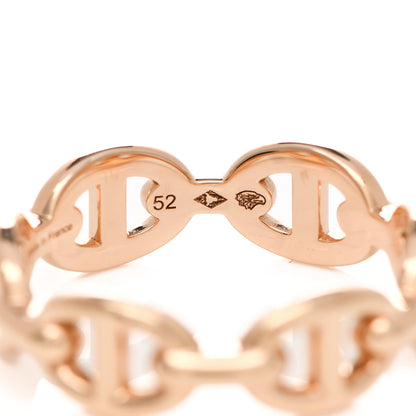 Hermes 18K Rose Gold PM Chaine D'Ancre Enchainee Ring 52 6 6 of 7