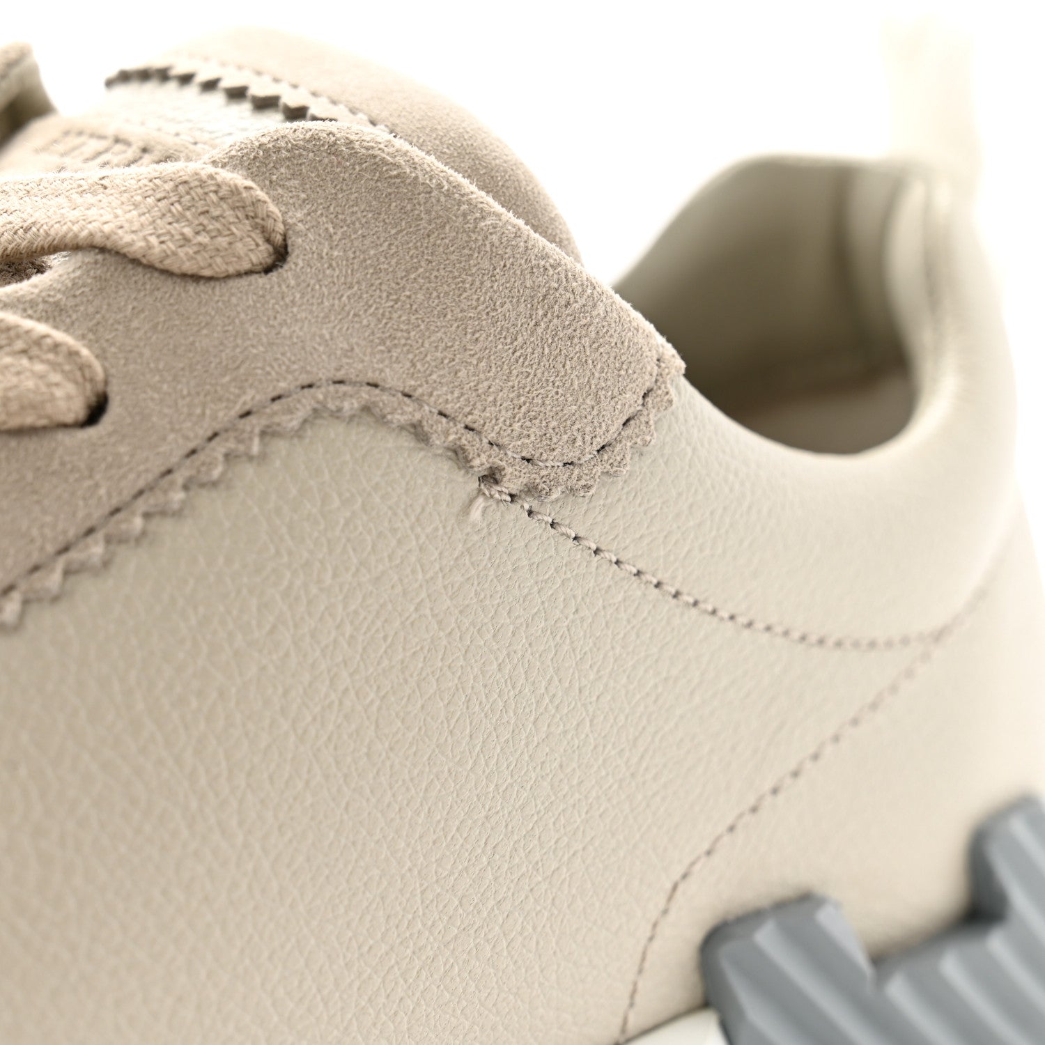 Hermes Sport Goatskin Suede Goatskin Womens Bouncing Sneakers 37.5 Beige Esquisse 9 of 10