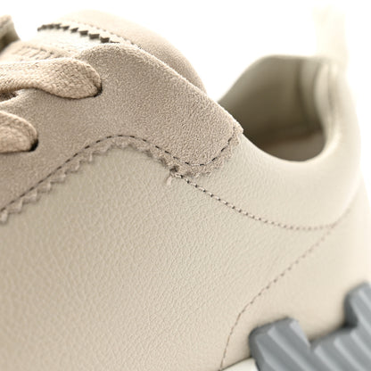 Hermes Sport Goatskin Suede Goatskin Womens Bouncing Sneakers 37.5 Beige Esquisse 9 of 10
