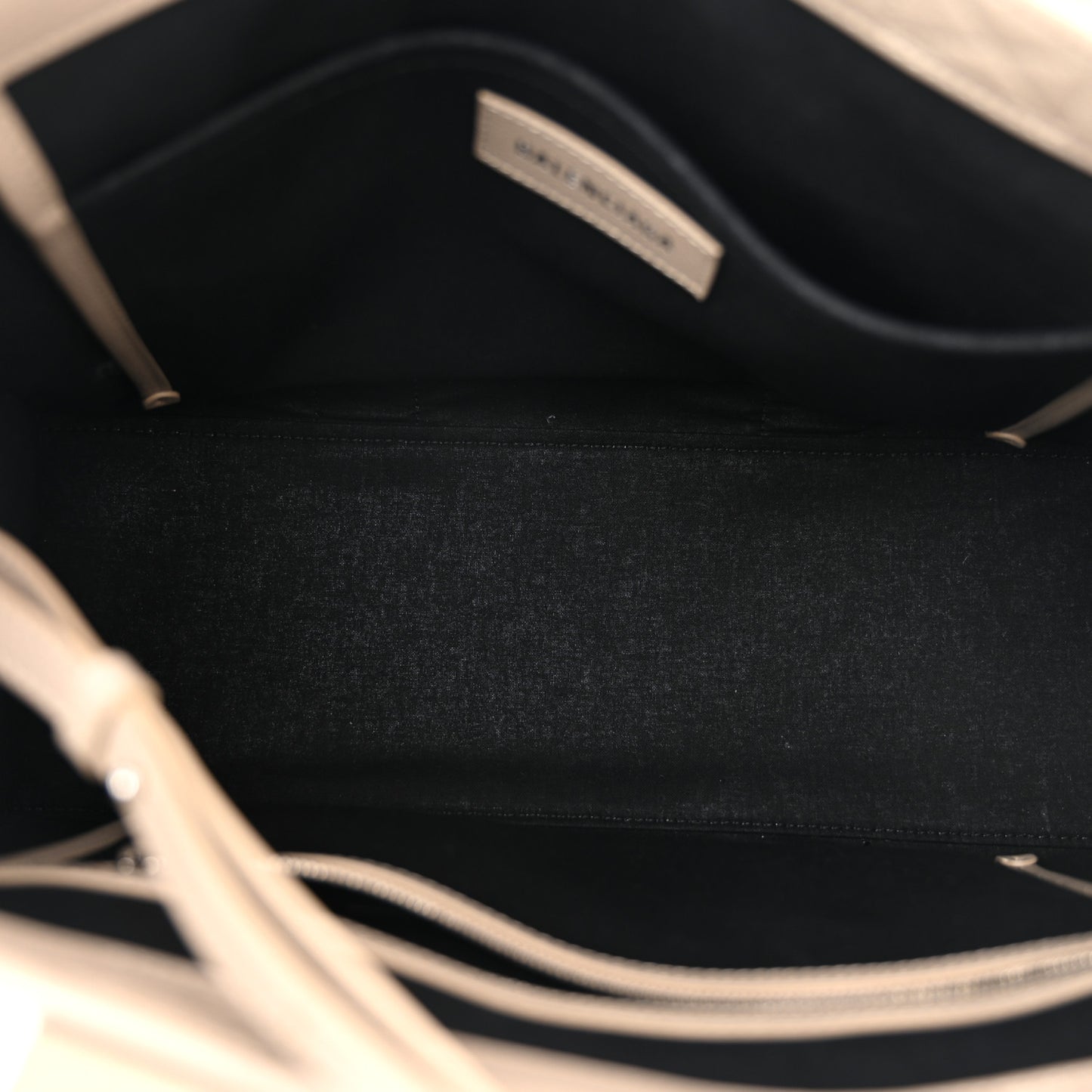 Grained Calfskin Hardware Tote Taupe