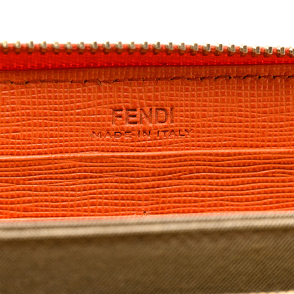 Fendi Vitello Elite Zip Around Wallet Arancio 6 of 9