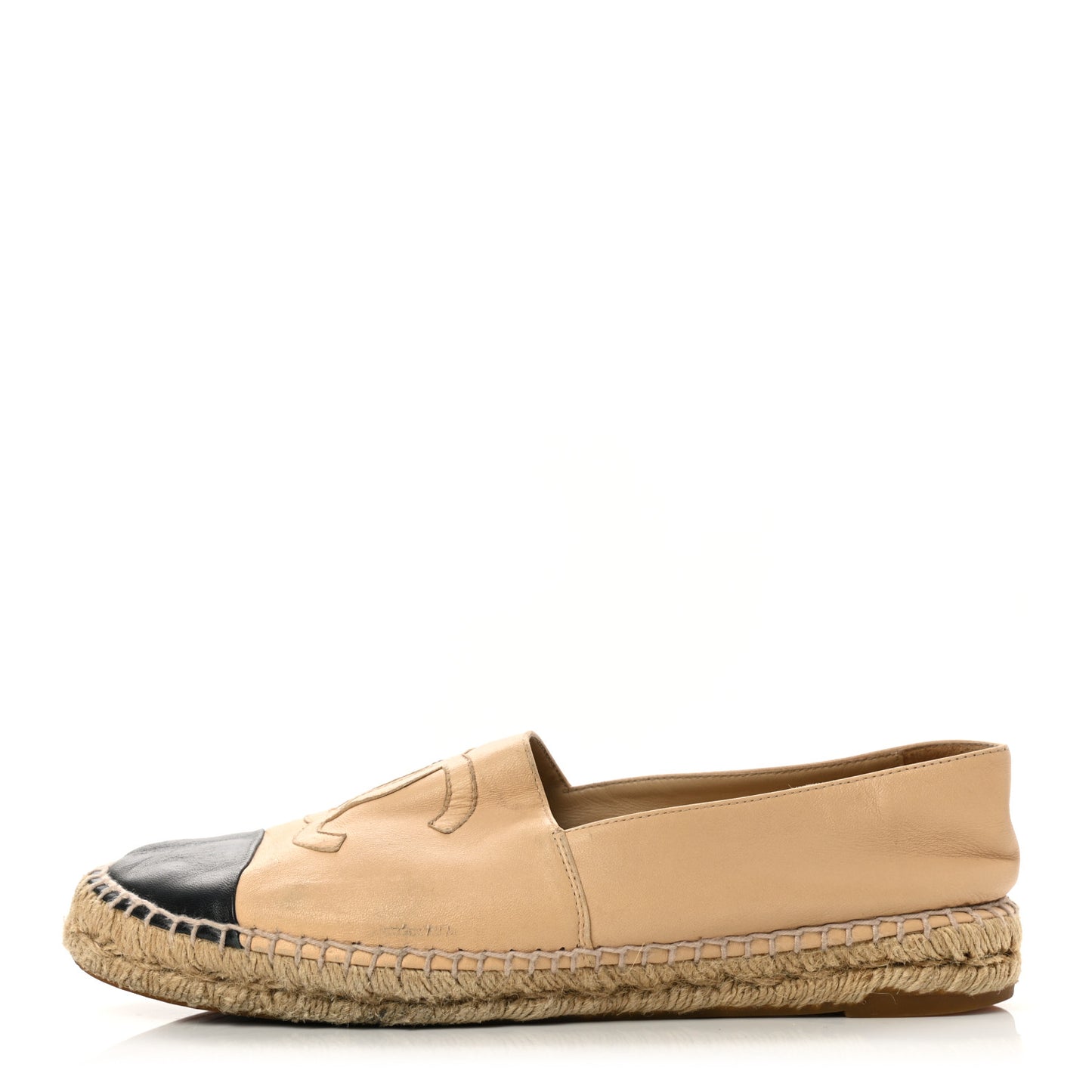 Lambskin CC Espadrilles 41 Beige Black