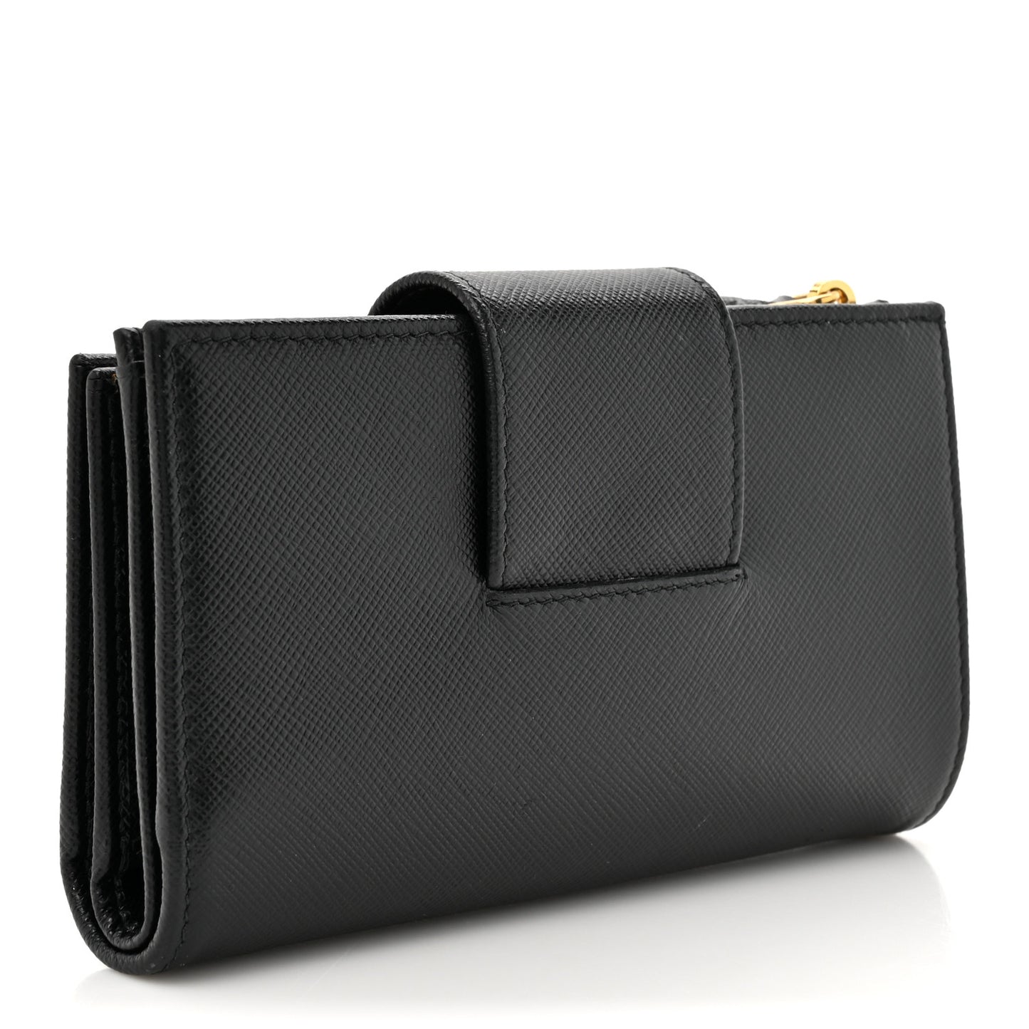 Saffiano Metal Tab Wallet Black
