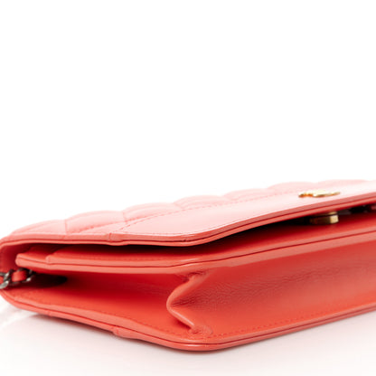 Chanel Aged Calfskin Quilted Gabrielle Wallet On Chain WOC  Orange 10 of 12