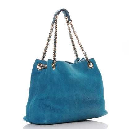 Gucci Vitello Range Medium Soho Chain Shoulder Bag Deep Cobalt 3 of 7