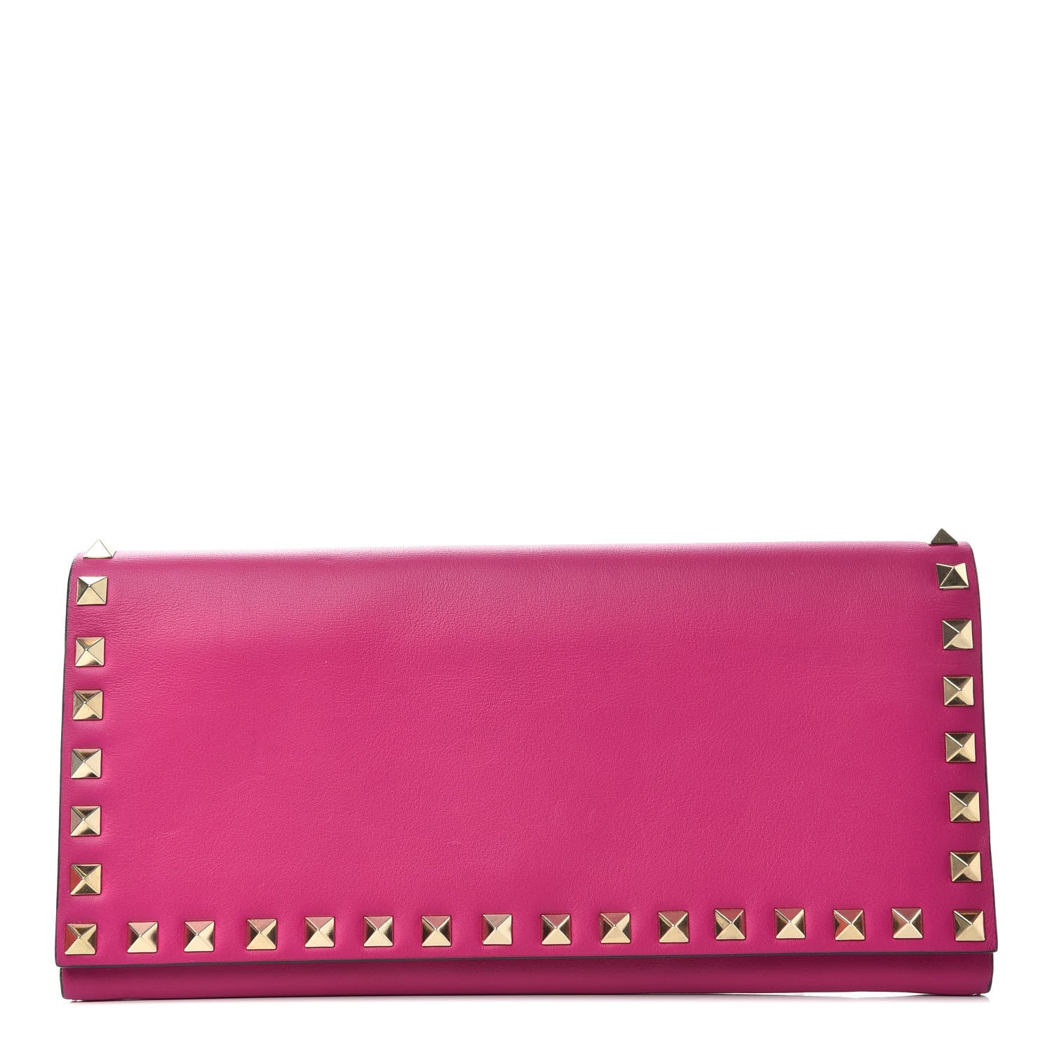 Valentino Garavani Nappa Rockstud Clutch Fuxia 1 of 9