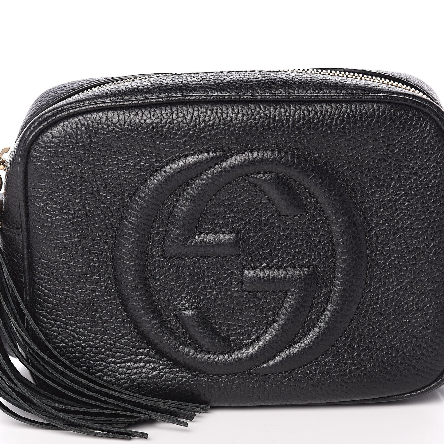 Pebbled Calfskin Small Soho Disco Bag Black