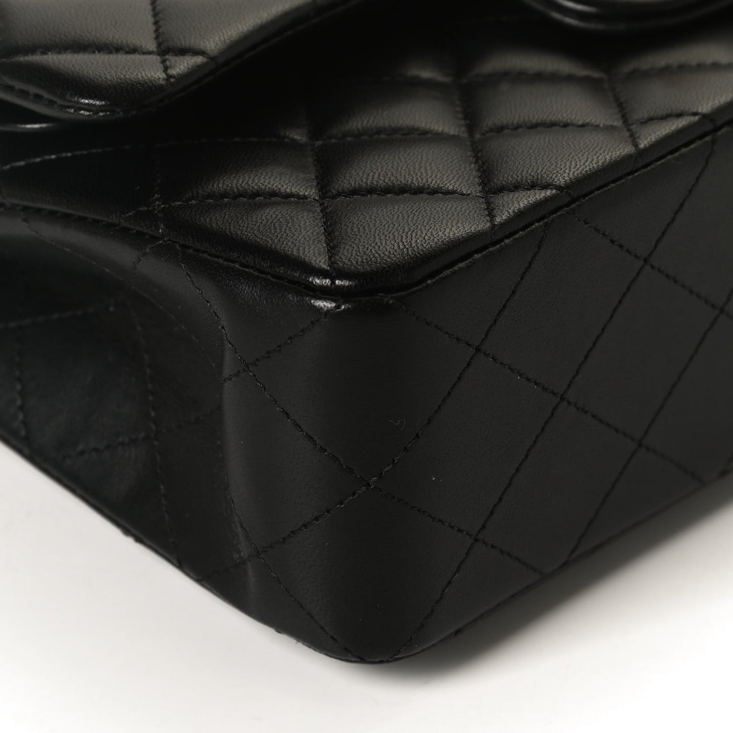Lambskin Quilted Small Double Flap Black