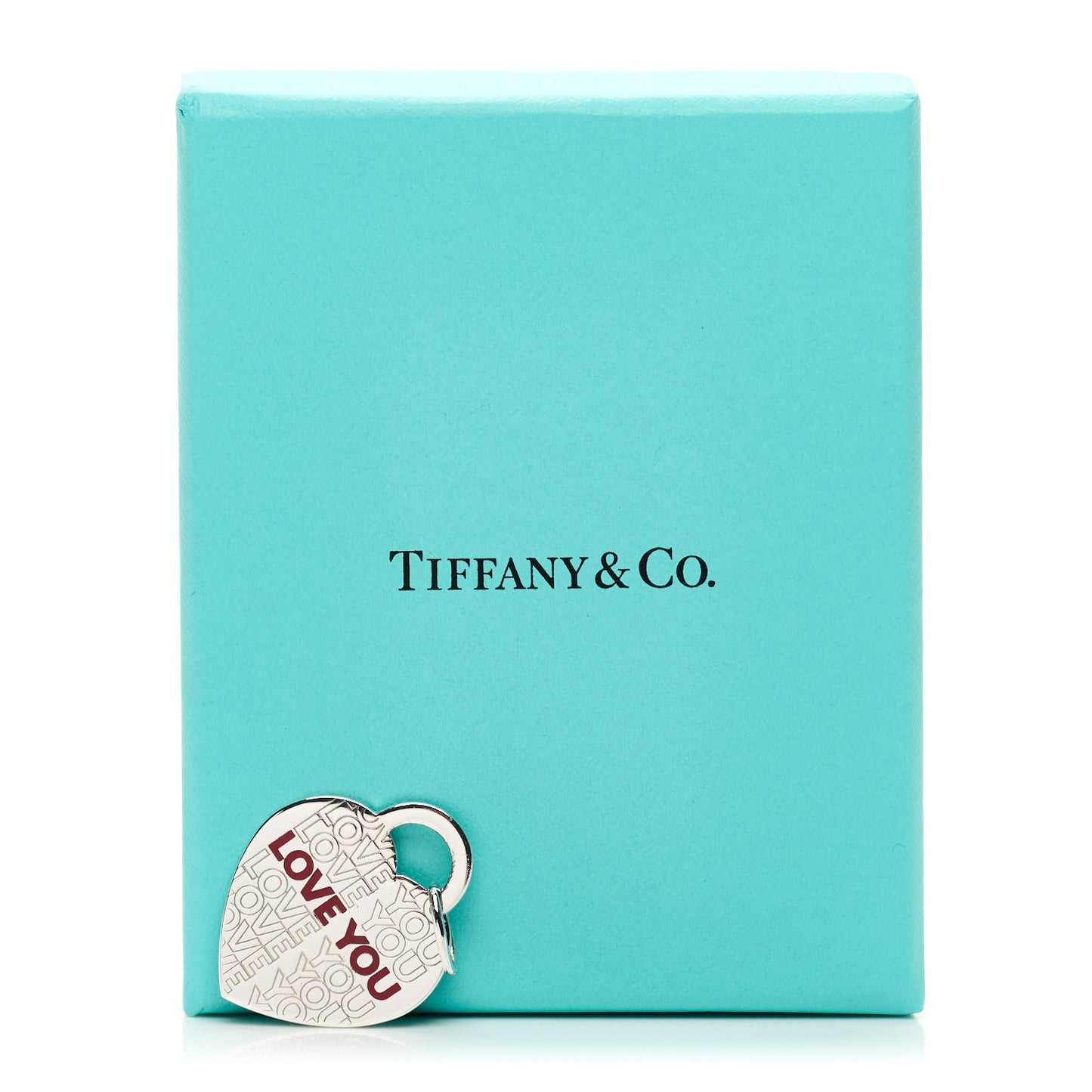 Sterling Silver Enamel LOVE YOU Heart Charm Red