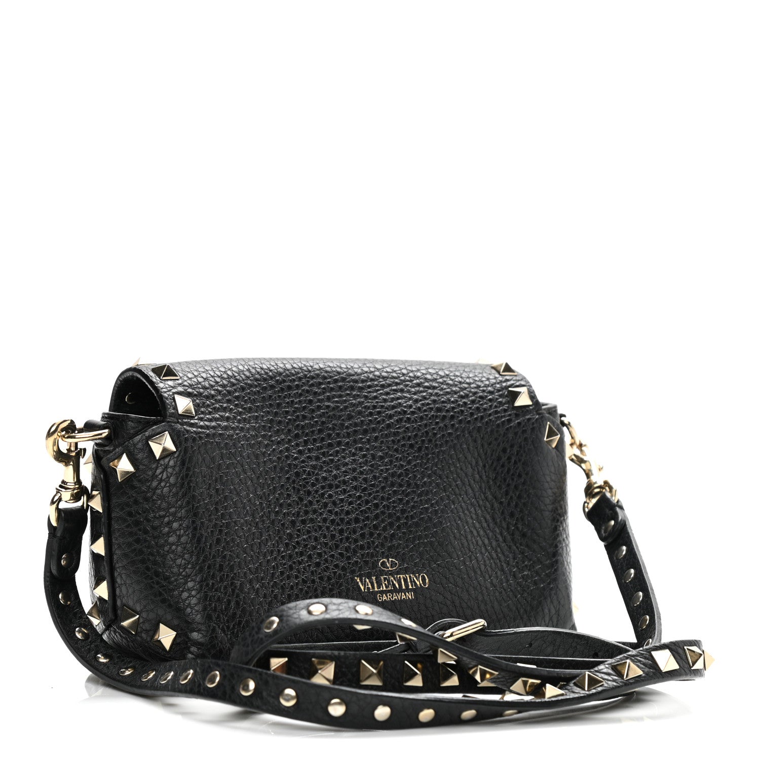 Valentino Garavani Pebbled Calfskin Mini Rockstud Crossbody Bag Black 2 of 11