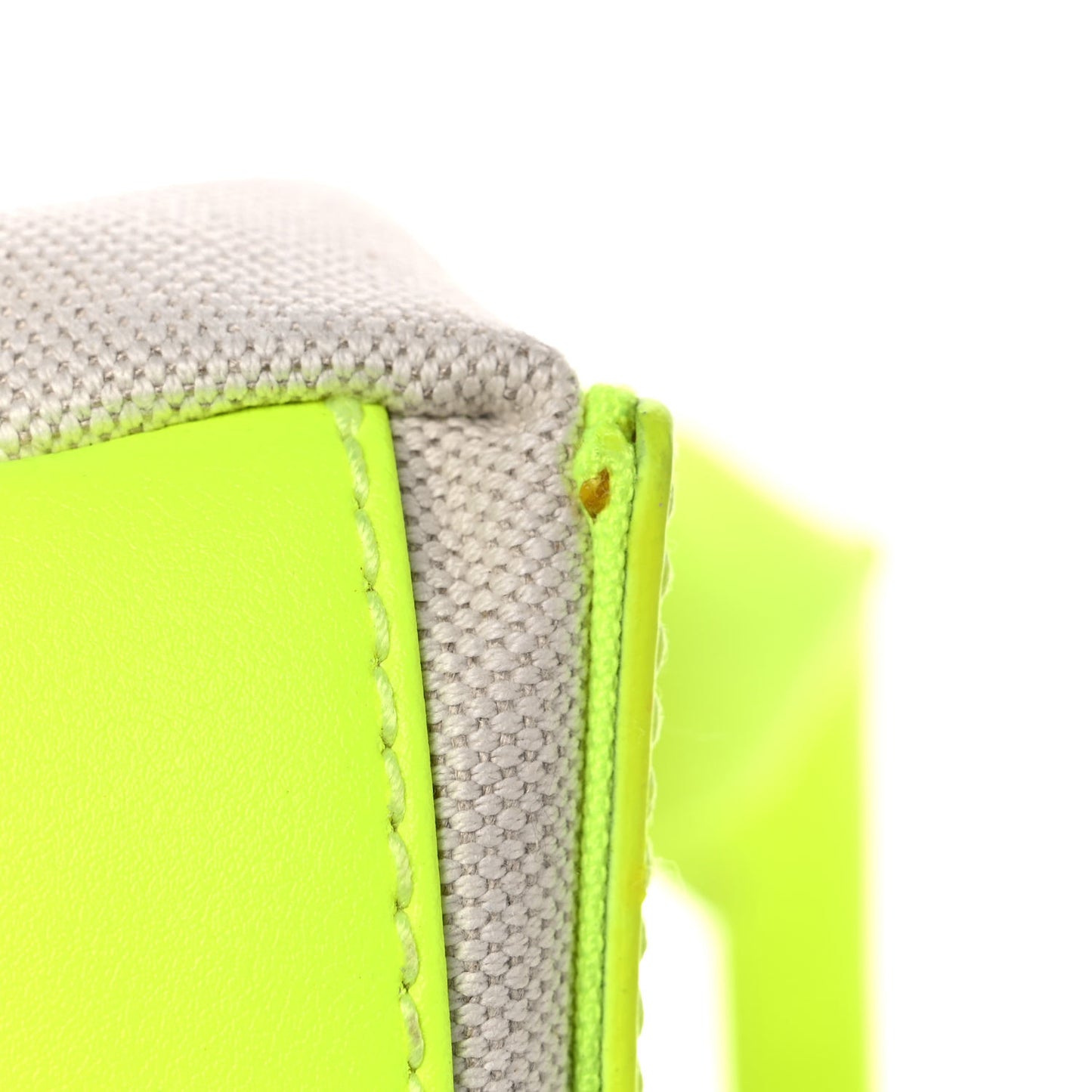 Cotton Canvas Satin Calfskin Navy Cabas XS Natural Fluo Yellow