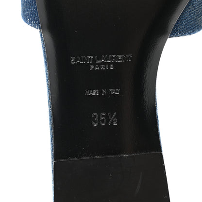 Saint Laurent Denim Tribute 05 Slide Sandals 35.5 Deep Navy Jeans 8 of 11
