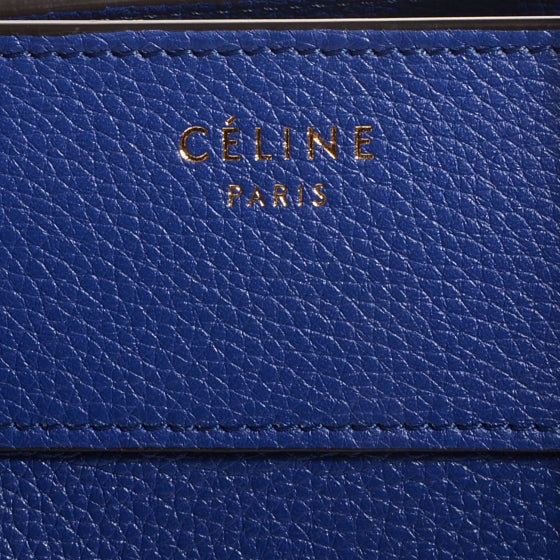 Celine Drummed Calfskin Mini Luggage Indigo 9 of 9