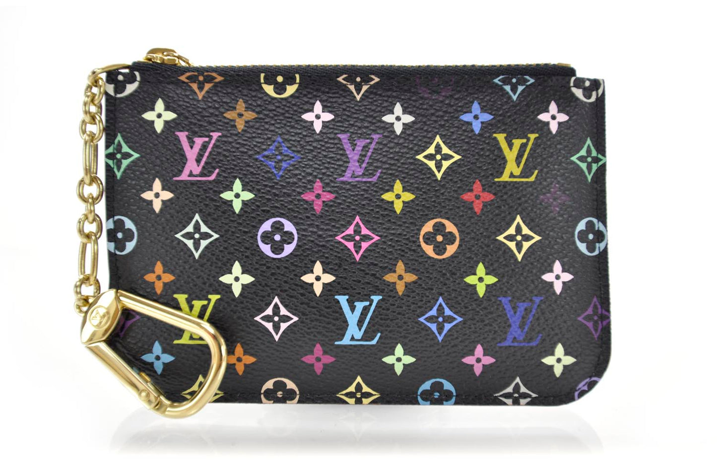 Monogram Multicolor Key Pouch Black Violet