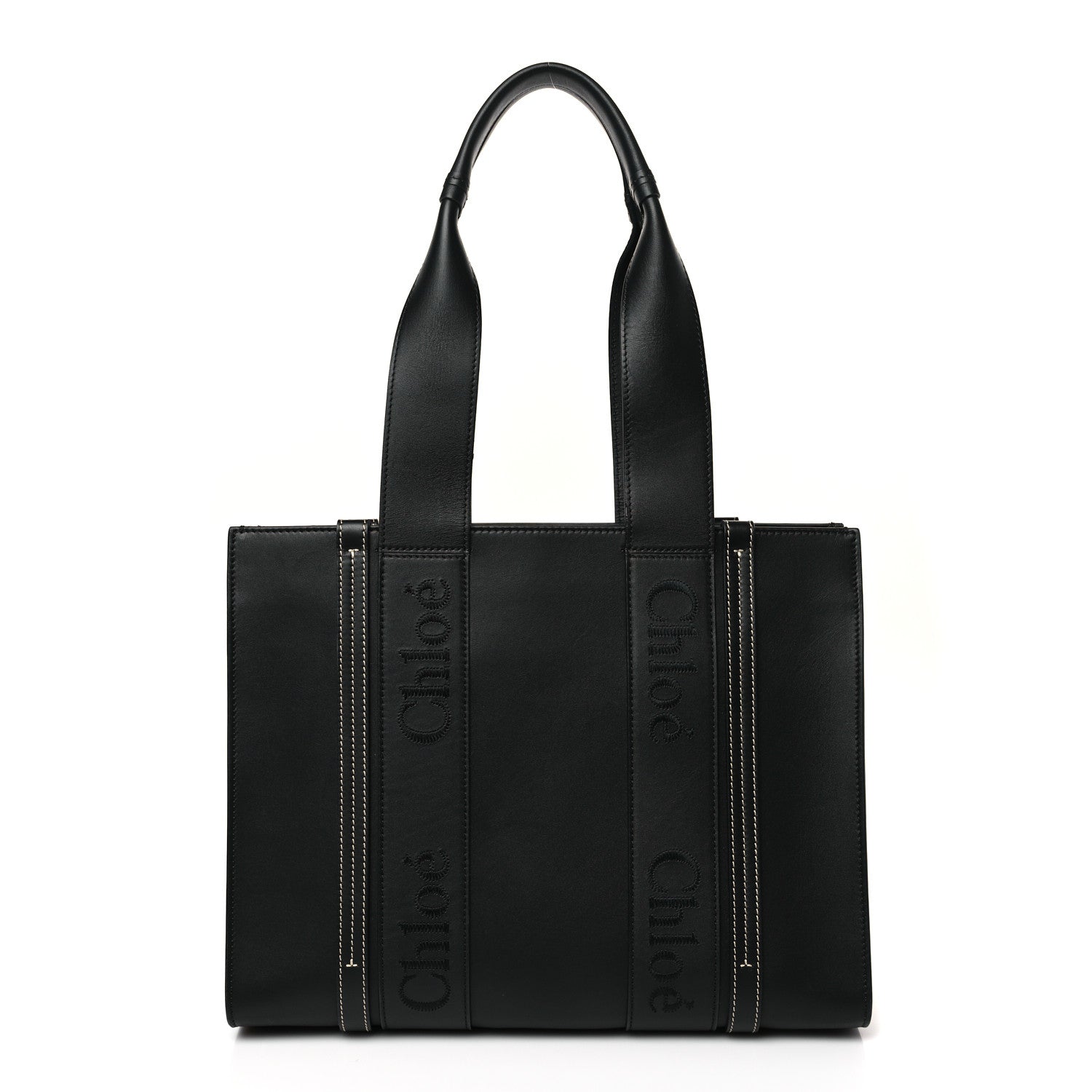 Chloe Calfskin Medium Woody Tote Black 1 of 9