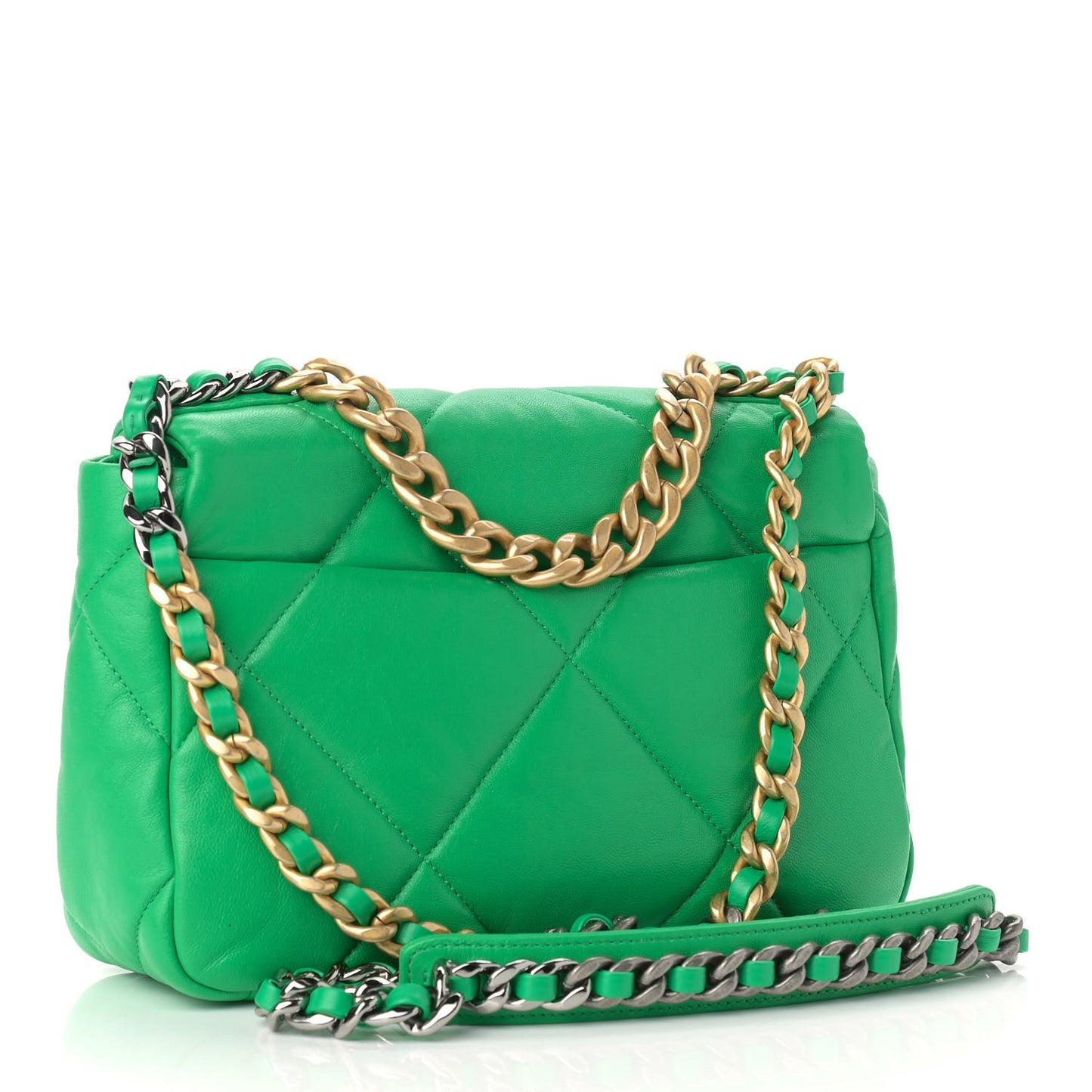 Lambskin Quilted Medium Chanel 19 Flap Green