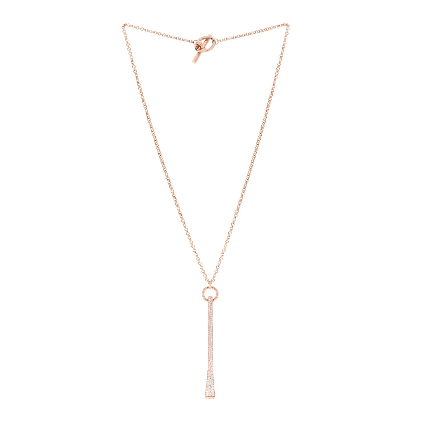 18K Rose Gold Diamond Clou de Forge Pendant Necklace SH