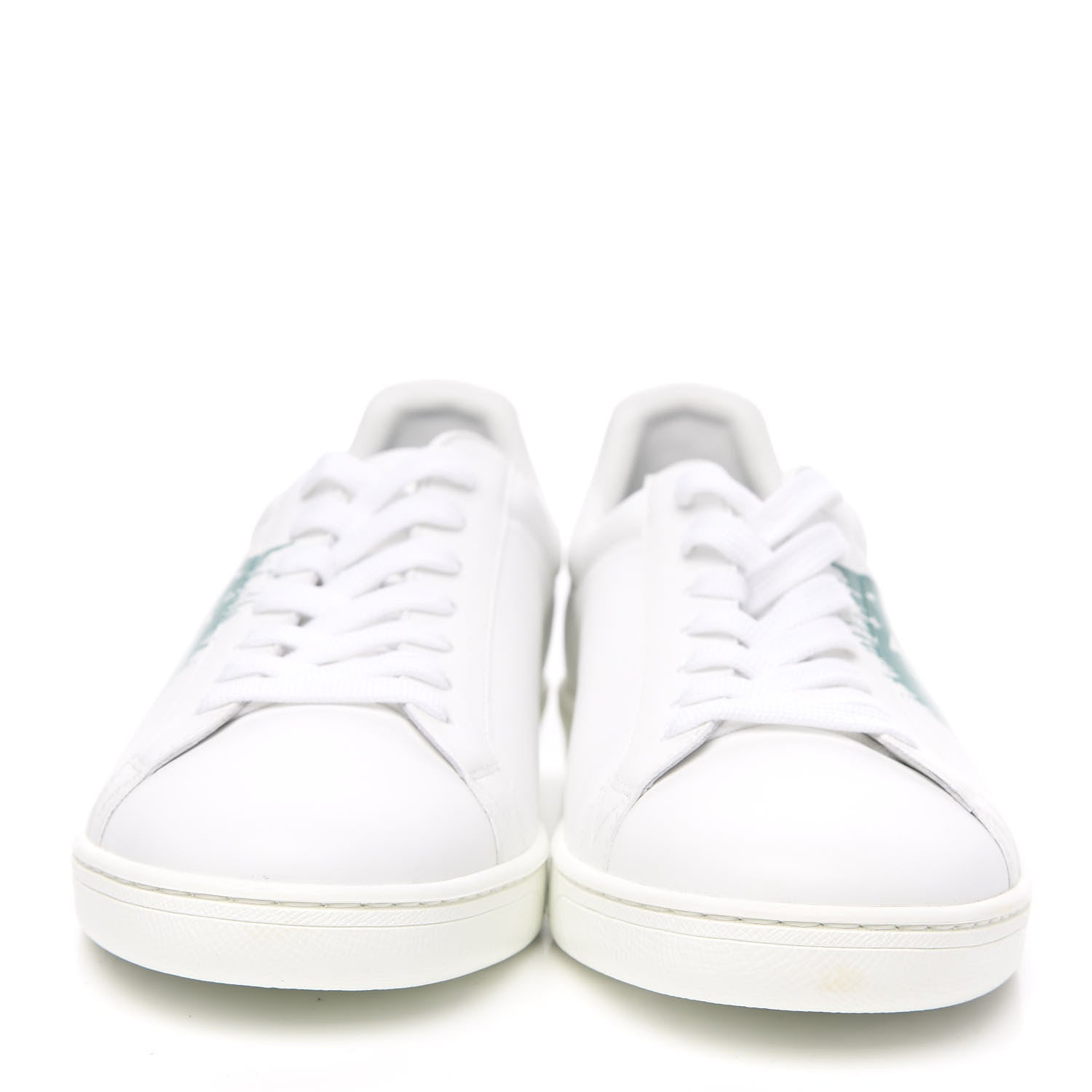 Louis Vuitton Calfskin Luxembourg Sneakers 7 White Green 2 of 8