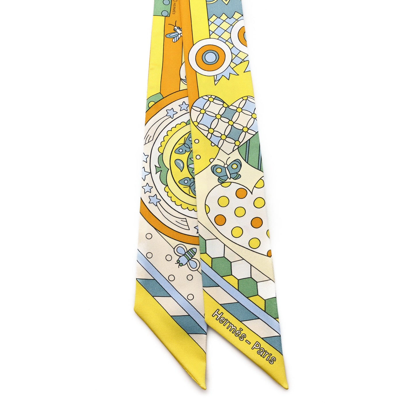 Silk Les Murmures de la Foret Twilly Jaune Vif Vert Miel