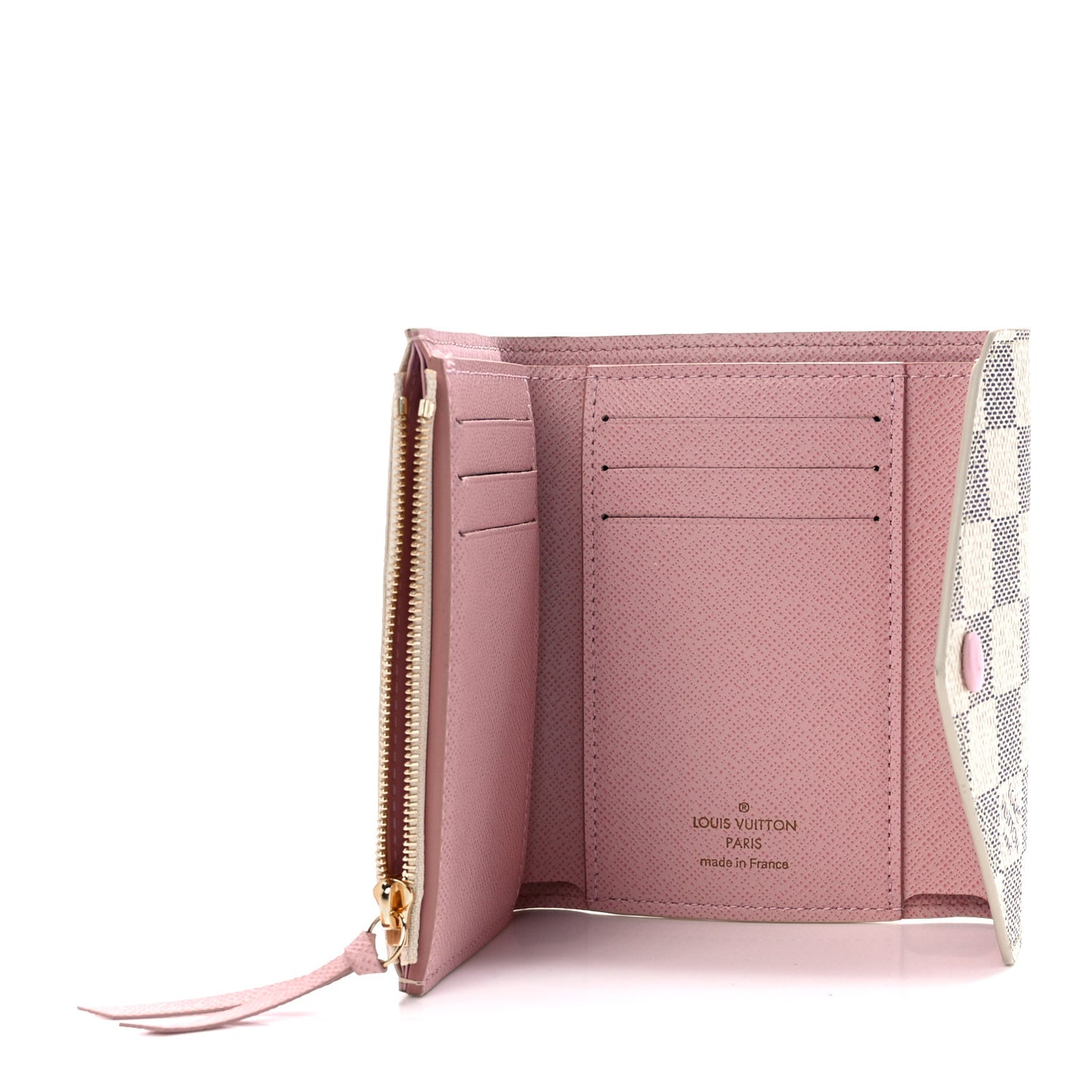 Damier Azur Victorine Wallet Rose Ballerine