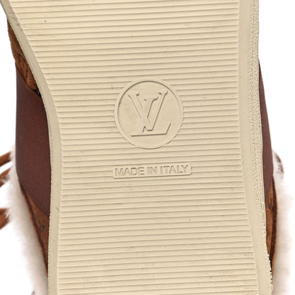 Louis Vuitton Suede Monogram Debossed Shearling Lous Open Back Sneakers 39 Cognac 6 of 9