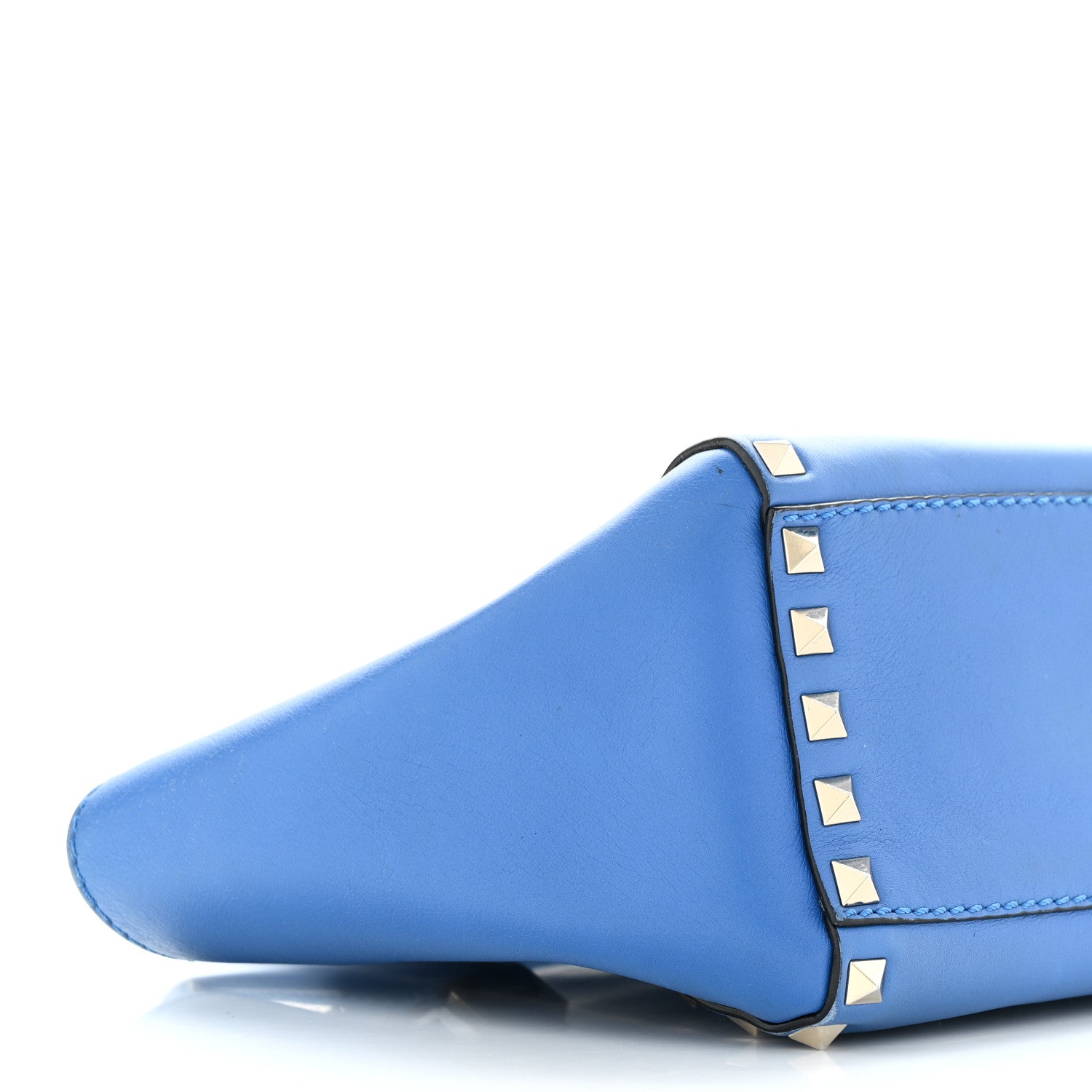 Valentino Garavani Vitello Mini Rockstud Double Handle Tote Light Sapphire 8 of 13