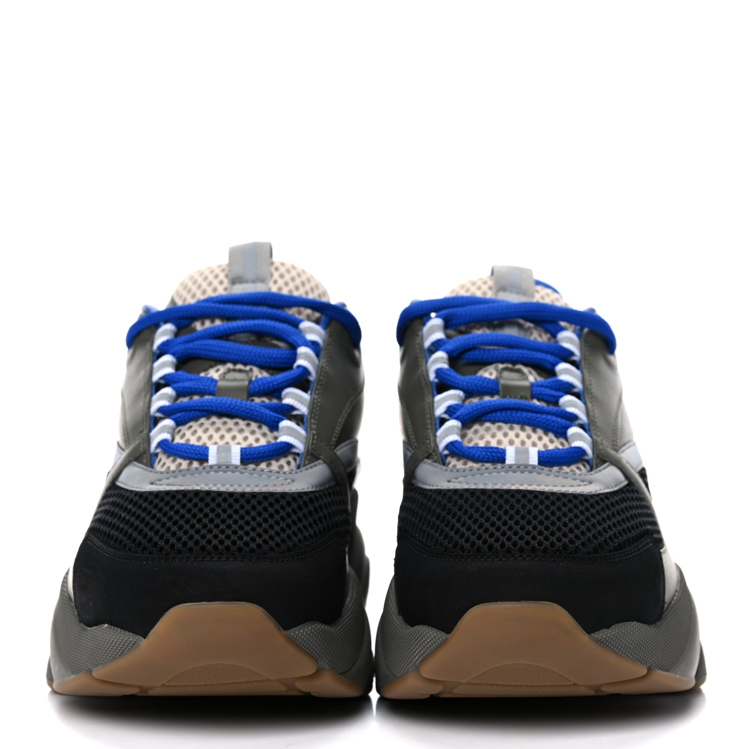Christian Dior Technical Mesh Calfskin Mens B22 Sneakers 43 Olive Green Black White Grey 2 of 12