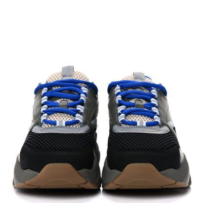 Christian Dior Technical Mesh Calfskin Mens B22 Sneakers 43 Olive Green Black White Grey 2 of 12