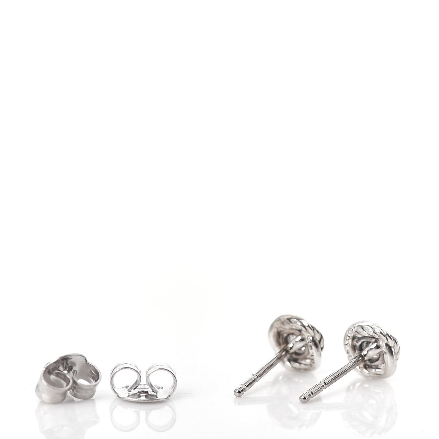 Sterling Silver Diamond 7mm Infinity Stud Earrings