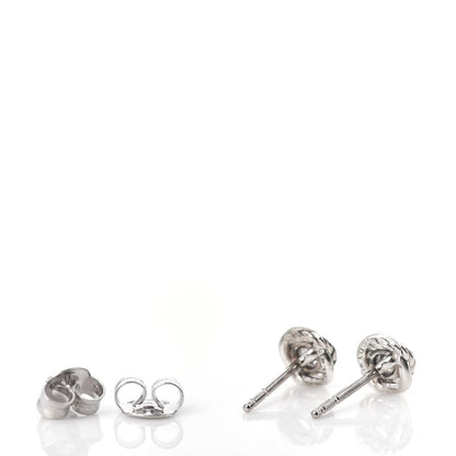 David Yurman Sterling Silver Diamond 7mm Infinity Stud Earrings 3 of 4