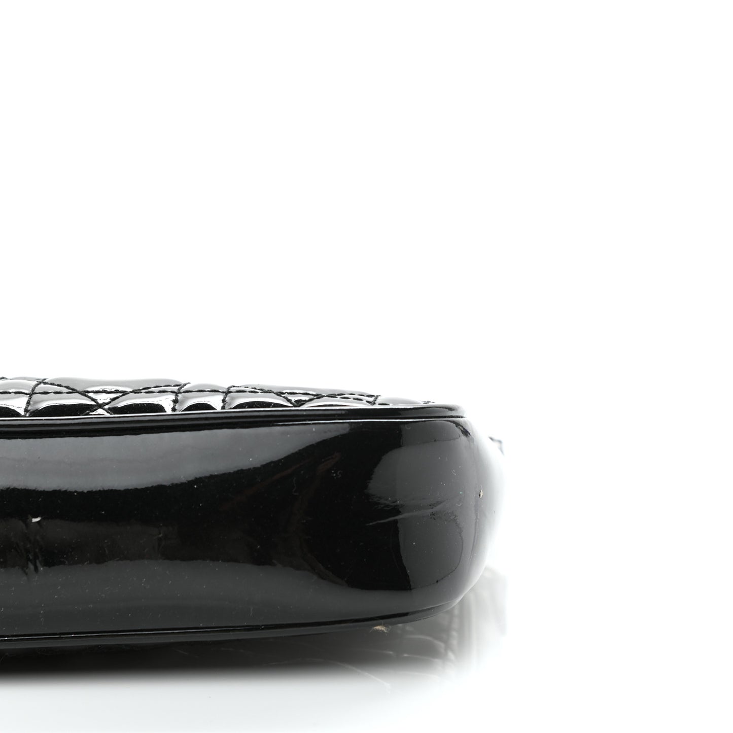 Patent Cannage Chain Pouch Black