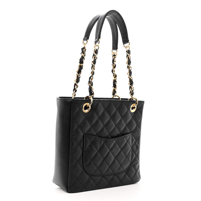 Chanel Caviar Quilted Petit Shopping Tote PST Black 3 of 11
