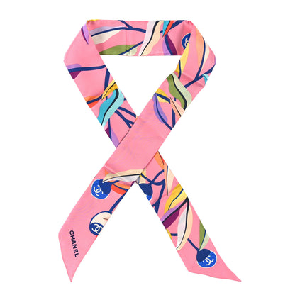 Chanel Silk Slim Bandeau Scarf Pink 1 of 3