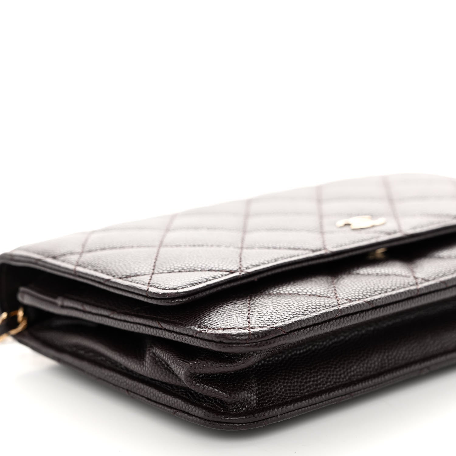 Chanel Caviar Quilted Wallet on Chain WOC Dark Brown 10 of 11