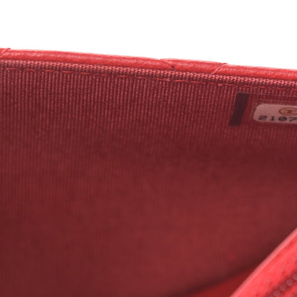 Chanel Lambskin Quilted Boy Wallet On Chain WOC Red 8 of 13