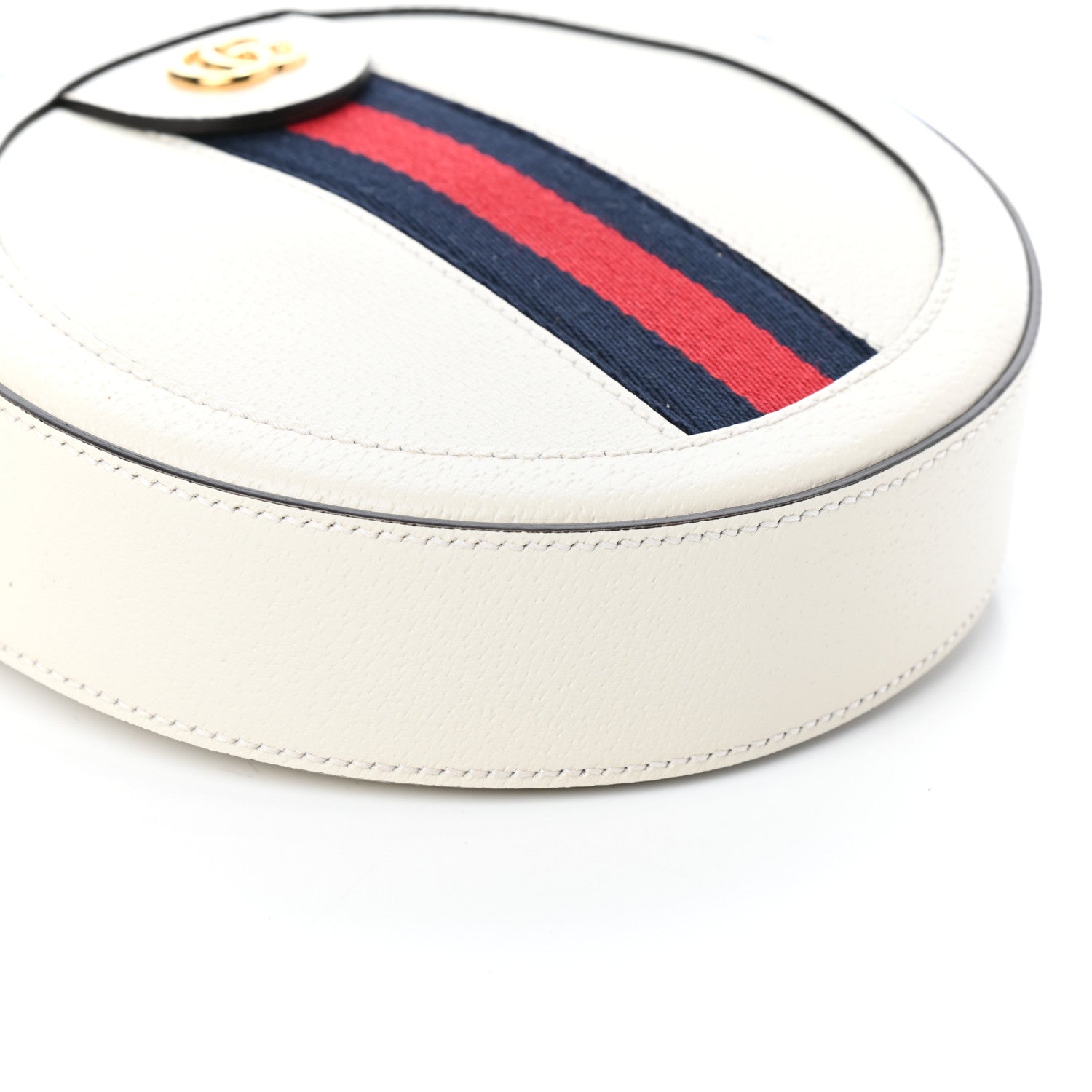 Gucci Textured Calfskin Web Mini Ophidia Round Shoulder Bag Mystic White 7 of 8