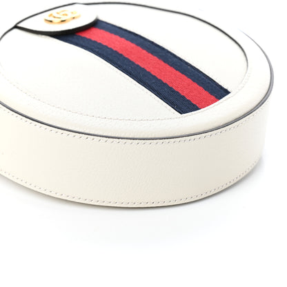 Gucci Textured Calfskin Web Mini Ophidia Round Shoulder Bag Mystic White 7 of 8