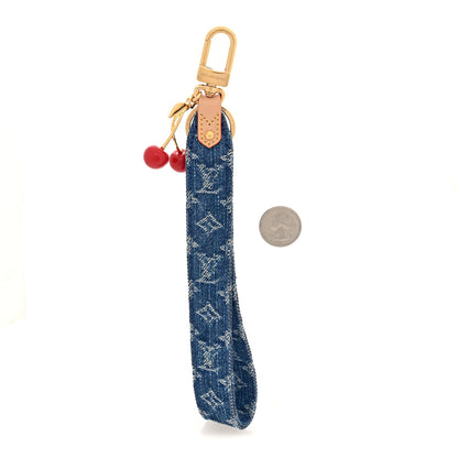 Louis Vuitton LV X TM Monogram Denim Cerise Dragonne Bag Charm Denim Blue 2 of 3