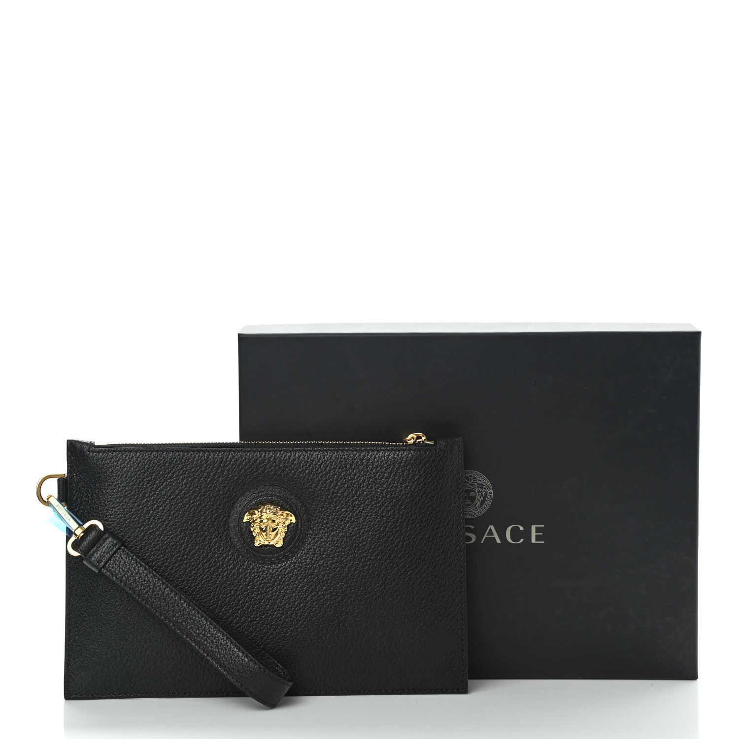 Versace Grained Calfskin La Medusa Pouch Black 7 of 7