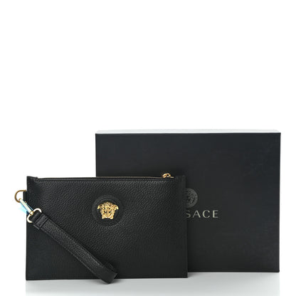 Versace Grained Calfskin La Medusa Pouch Black 7 of 7