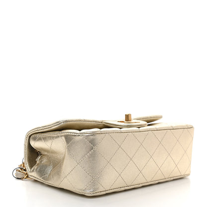 Chanel Metallic Lambskin Quilted Mini Rectangular Flap Gold 3 of 10