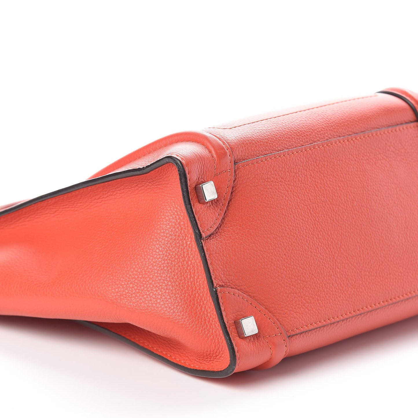 Drummed Calfskin Micro Luggage Vermillion