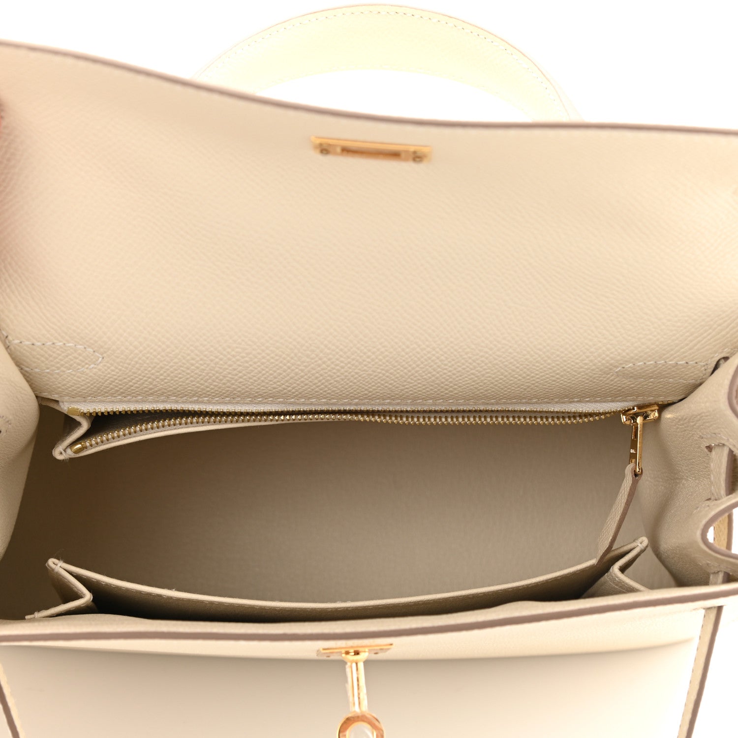 Hermes Epsom Kelly Sellier 25 Craie 5 of 11