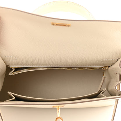 Hermes Epsom Kelly Sellier 25 Craie 5 of 11