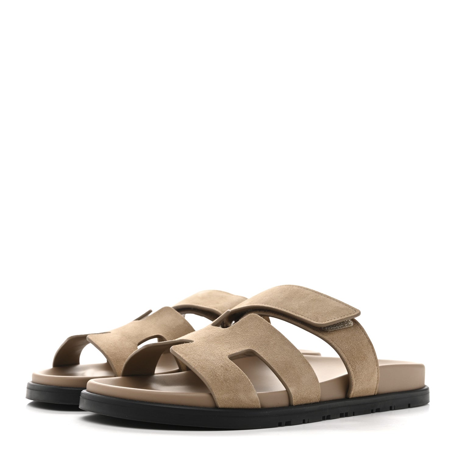Hermes Suede Goatskin Womens Chypre Sandals 40.5 Beige Sable 4 of 10