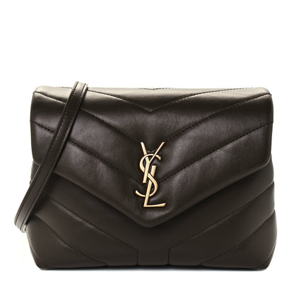 Saint Laurent Calfskin Y Quilted Monogram Toy Loulou Crossbody Bag Earth 1 of 10